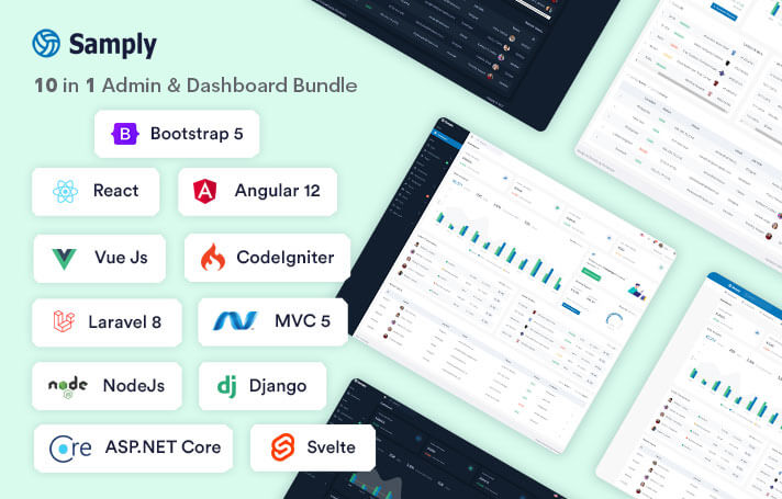 Samply - 10 in 1 Mega Bundle Admin Template