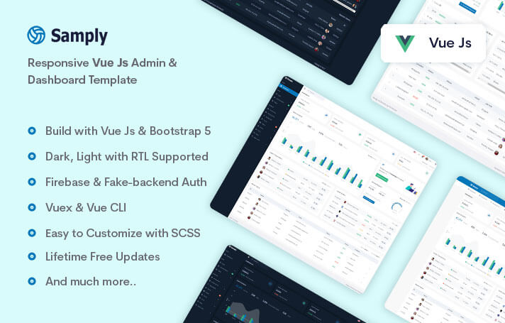 Samply - Vue Js Admin & Dashboard Template