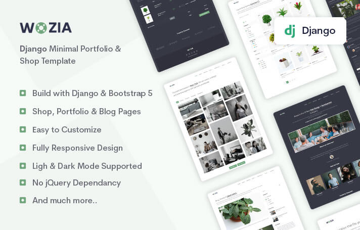 Wozia - Minimal Django Portfolio & Shop Template