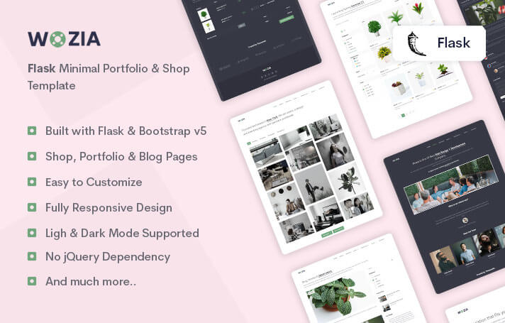 Wozia - Minimal Flask Portfolio & Shop Template