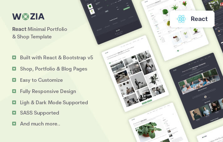 Wozia - Minimal React Portfolio & Shop Template