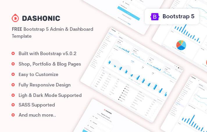 Dashonic - Bootstrap Free Admin & Dashboard Template