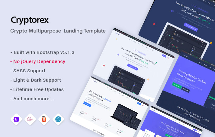 Cryptorex - Multipurpose  Crypto Landing Template