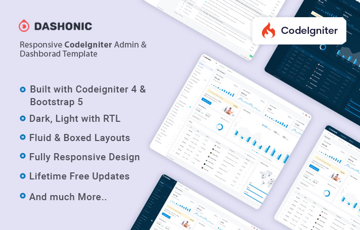 Dashonic - CodeIgniter Admin & Dashboard Template